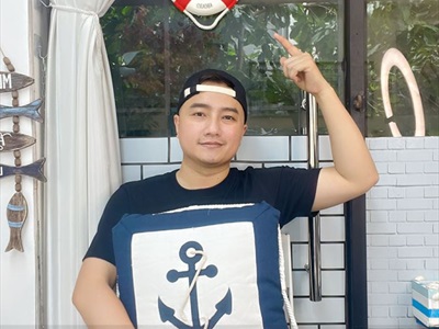 Gối tựa lưng vuông xanh đỏ chủ đề biển [Vải canvas - Có ruột] GOI-05