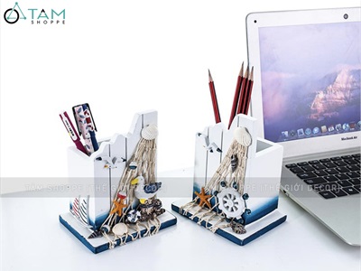 Hộp cắm bút chủ đề biển vách sóng [4 kiểu - handmade] CAMBUT-02