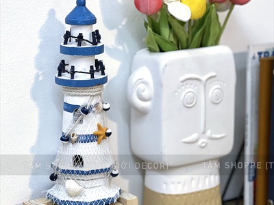 Mô hình ngọn hải đăng gỗ trang trí 4 cỡ [Chuẩn đẹp - Cao 23-57cm] HAIDANG-01