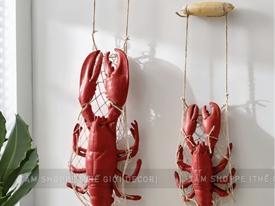 Mô hình tôm cua decor treo tường độc đáo [Composite - Như thật] TOMCUA-01