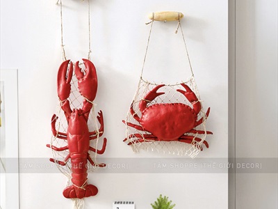 Mô hình tôm cua decor treo tường độc đáo [Composite - Như thật] TOMCUA-01