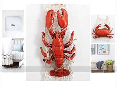 Mô hình tôm cua decor treo tường độc đáo [Composite - Như thật] TOMCUA-01