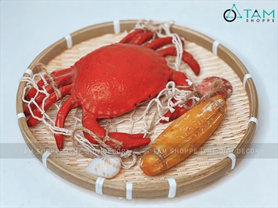 Mô hình tôm cua decor treo tường độc đáo [Composite - Như thật] TOMCUA-01