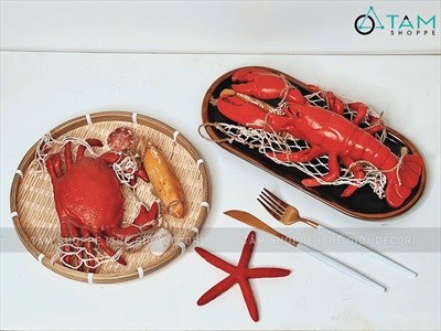 Mô hình tôm cua decor treo tường độc đáo [Composite - Như thật] TOMCUA-01