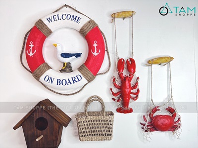 Mô hình tôm cua decor treo tường độc đáo [Composite - Như thật] TOMCUA-01
