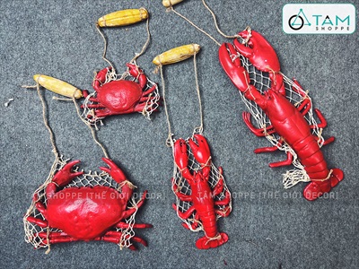 Mô hình tôm cua decor treo tường độc đáo [Composite - Như thật] TOMCUA-01