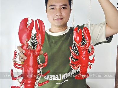 Mô hình tôm cua decor treo tường độc đáo [Composite - Như thật] TOMCUA-01