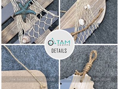 Mô hình treo chủ đề biển retro tông xám [Bằng gỗ - cỡ lớn] DTR-BIEN-19