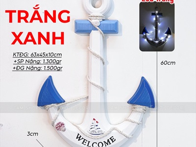 Mỏ neo trang trí cỡ lớn dài 60cm có đèn Led [Tặng pin - Nhiều kiểu] MONEO-04
