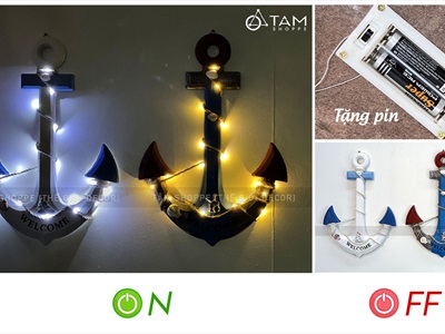 Mỏ neo trang trí cỡ lớn dài 60cm có đèn Led [Tặng pin - Nhiều kiểu] MONEO-04