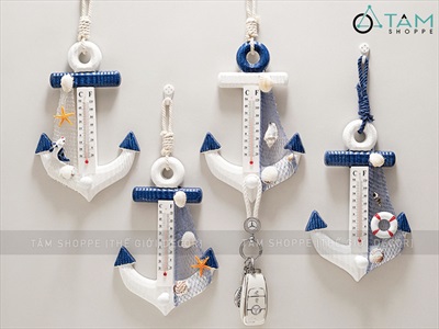 Nhiệt kế hình mỏ neo trang trí dài 23,5cm [Đo nhiệt độ phòng- Nhiều kiểu] MONEO-02