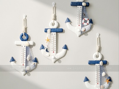 Nhiệt kế hình mỏ neo trang trí dài 23,5cm [Đo nhiệt độ phòng- Nhiều kiểu] MONEO-02