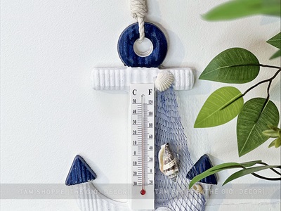 Nhiệt kế hình mỏ neo trang trí dài 23,5cm [Đo nhiệt độ phòng- Nhiều kiểu] MONEO-02