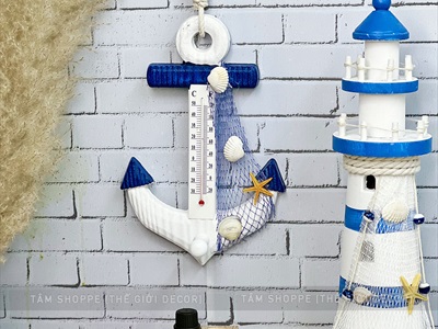 Nhiệt kế hình mỏ neo trang trí dài 23,5cm [Đo nhiệt độ phòng- Nhiều kiểu] MONEO-02