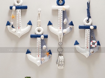 Nhiệt kế hình mỏ neo trang trí dài 23,5cm [Đo nhiệt độ phòng- Nhiều kiểu] MONEO-02