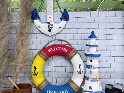 Phao cứu sinh decor chữ welcome kiểu color [3 kiểu - nhiều size] PHAOCUUSINH-02