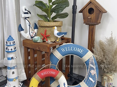Phao cứu sinh decor chữ welcome kiểu color [3 kiểu - nhiều size] PHAOCUUSINH-02