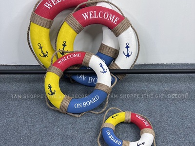 Phao cứu sinh decor chữ welcome kiểu color [3 kiểu - nhiều size] PHAOCUUSINH-02