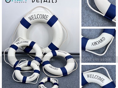 Phao cứu sinh decor chữ welcome kiểu đơn giản [2 màu - 5 size] PHAOCUUSINH-01