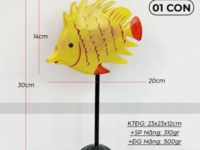 Standee cá gỗ decor để bàn đế cao [Thủ công - Nhiều kiểu] TCV-CA-02