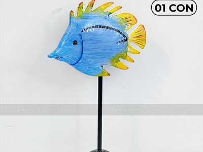 Standee cá gỗ decor để bàn đế cao [Thủ công - Nhiều kiểu] TCV-CA-02