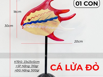 Standee cá gỗ decor để bàn đế cao [Thủ công - Nhiều kiểu] TCV-CA-02