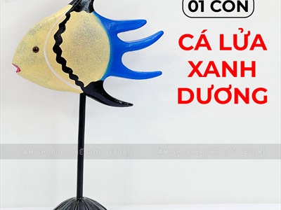 Standee cá gỗ decor để bàn đế cao [Thủ công - Nhiều kiểu] TCV-CA-02