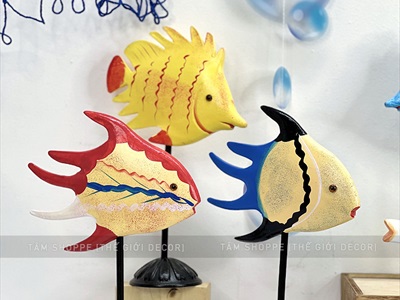 Standee cá gỗ decor để bàn đế cao [Thủ công - Nhiều kiểu] TCV-CA-02