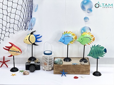 Standee cá gỗ decor để bàn đế cao [Thủ công - Nhiều kiểu] TCV-CA-02