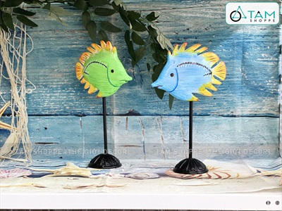 Standee cá gỗ decor để bàn đế cao [Thủ công - Nhiều kiểu] TCV-CA-02