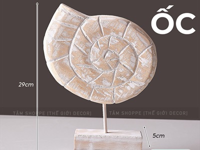 Standee tượng gỗ mốc trắng 3 kiểu chủ đề biển [Thủ công - Cao 29-33cm] MHDB-BIEN-01