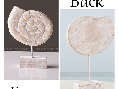 Standee tượng gỗ mốc trắng 3 kiểu chủ đề biển [Thủ công - Cao 29-33cm] MHDB-BIEN-01