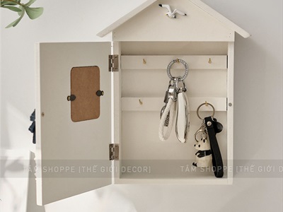 Tủ treo chìa khoá nhà gỗ chủ đề biển khung ảnh [6 móc - Handmade] TUCHIAKHOA-01
