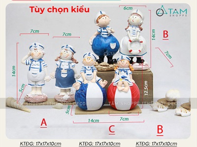 Tượng thuỷ thủ hải quân decor để bàn [Theo cặp - Nhiều kiểu] THUYTHU-01