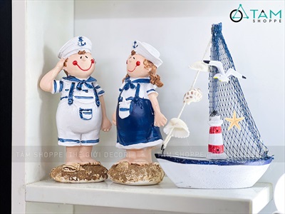Tượng thuỷ thủ hải quân decor để bàn [Theo cặp - Nhiều kiểu] THUYTHU-01