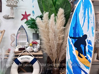 Ván lướt sóng decor nam nữ tông xanh cao 150cm [Gỗ dày - chuẩn đẹp] VLS-09