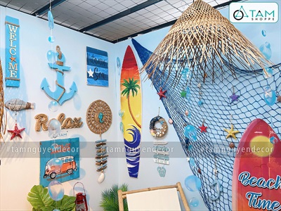 Ván lướt sóng trang trí chủ đề Hoàng hôn cao 150cm [In sắc nét - giả nét vẽ tay] VLS-06