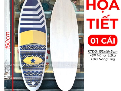 Ván lướt sóng trang trí chủ đề Sóng biển cao 150cm [In sắc nét - Được chọn kiểu] VLS-04