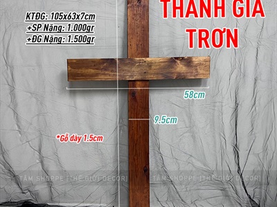 Cây thánh giá gỗ pallet cỡ lớn cao 1m THANHGIA-01