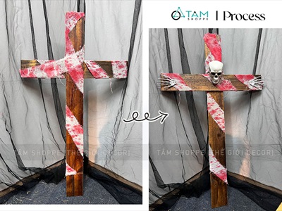 Cây thánh giá gỗ pallet cỡ lớn cao 1m THANHGIA-01