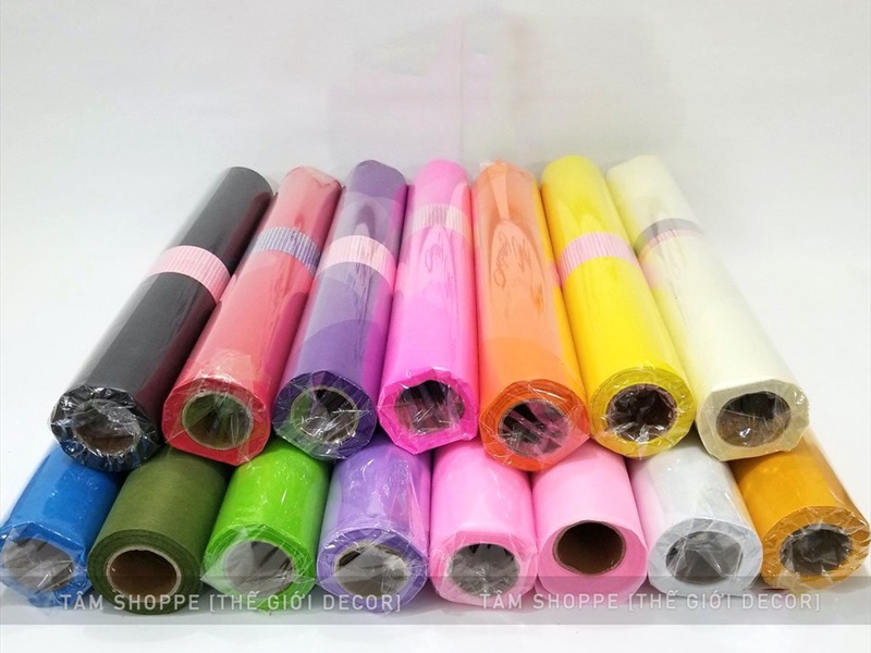 Cuộn giấy lụa mỏng gói hoa gói quà làm handmade [bản 50cm dài 14m] CUONGIAY-01