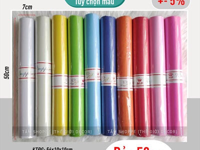 Cuộn giấy lụa mỏng gói hoa gói quà làm handmade [bản 50cm dài 14m] CUONGIAY-01
