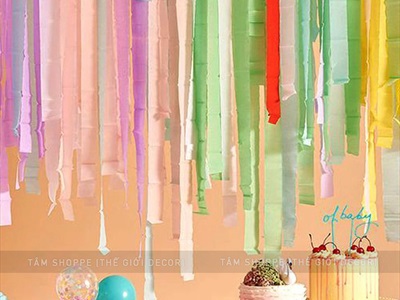 Cuộn giấy nhún nhiều màu handmade decor tiệc PKHM-GIAY-02