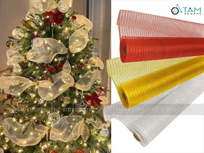 Cuộn ruy băng lưới bản 50cm dài 10m [quấn cây thông - làm vòng hoa] RUYBANG-15