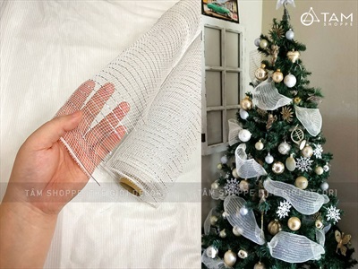 Cuộn ruy băng lưới bản 50cm dài 10m [quấn cây thông - làm vòng hoa] RUYBANG-15