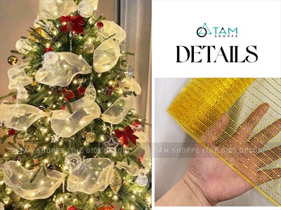 Cuộn ruy băng lưới bản 50cm dài 10m [quấn cây thông - làm vòng hoa] RUYBANG-15