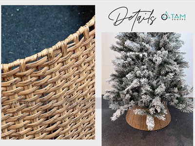 Hàng rào đế tròn che gốc cây thông Noel [Nhựa giả mây cao cấp] HANGRAO-02
