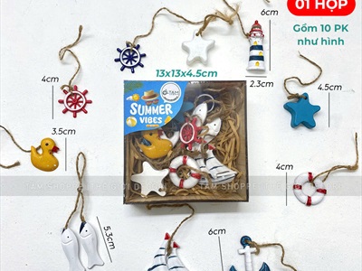 Hộp 10 phụ kiện mini chủ đề biển [Nhiều kiểu + 3-6cm] PKBIEN-01