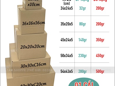 Hộp giấy carton làm hộp quà giáng sinh [Cứng cáp - nhiều cỡ] HOPGIAY-01