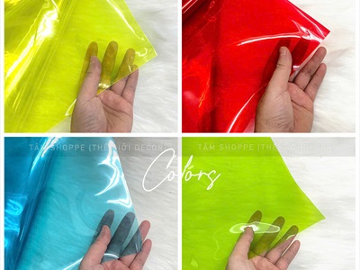Màn nhựa dẻo PVC màu trong suốt làm lồng đèn [Khổ 1m2 - dày đẹp] PK-GIAYMAU-02